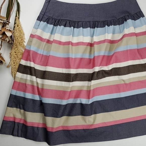 Worth Blue Multicolored Striped Skirt Size 8 - Picture 3 of 14